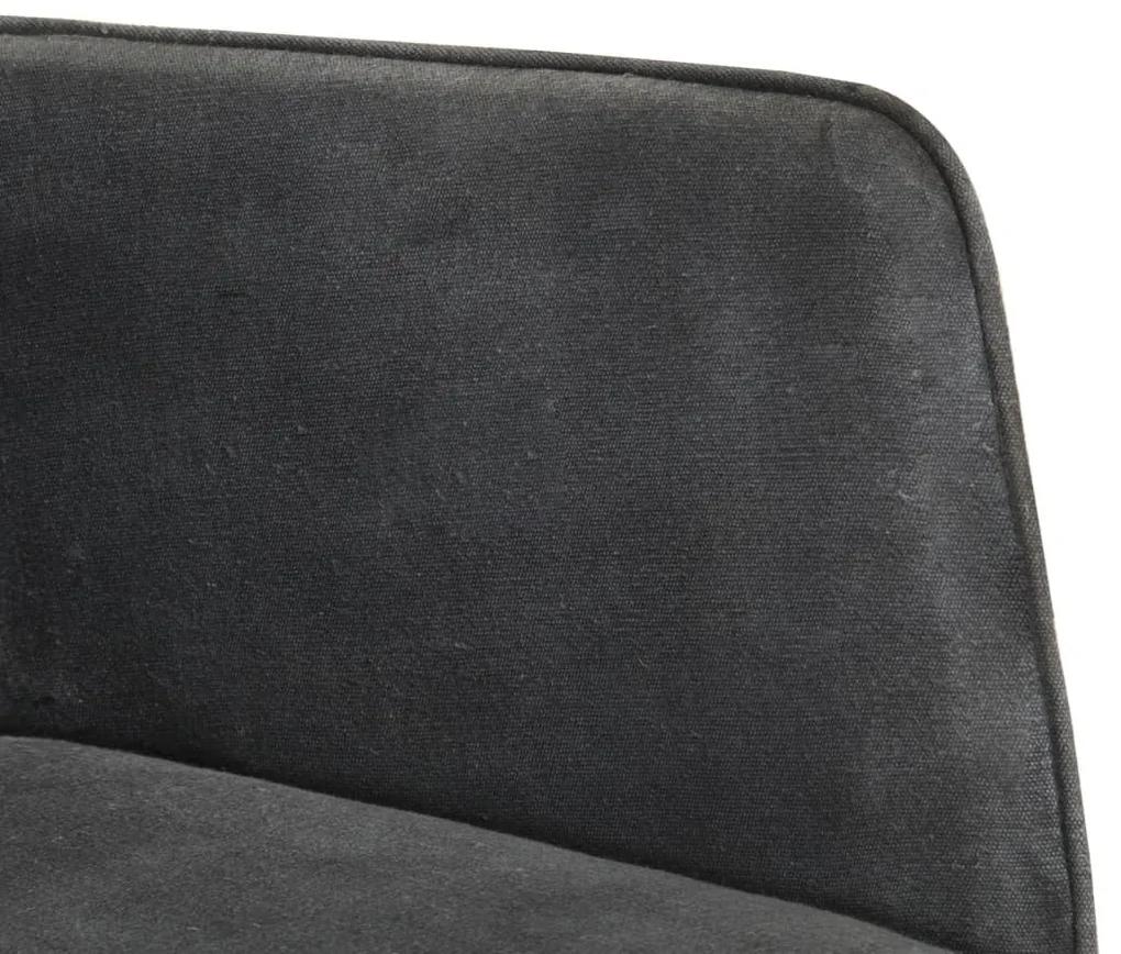 Πολυθρόνα Κουνιστή Μαύρη από Vintage Καραβόπανο - Μαύρο