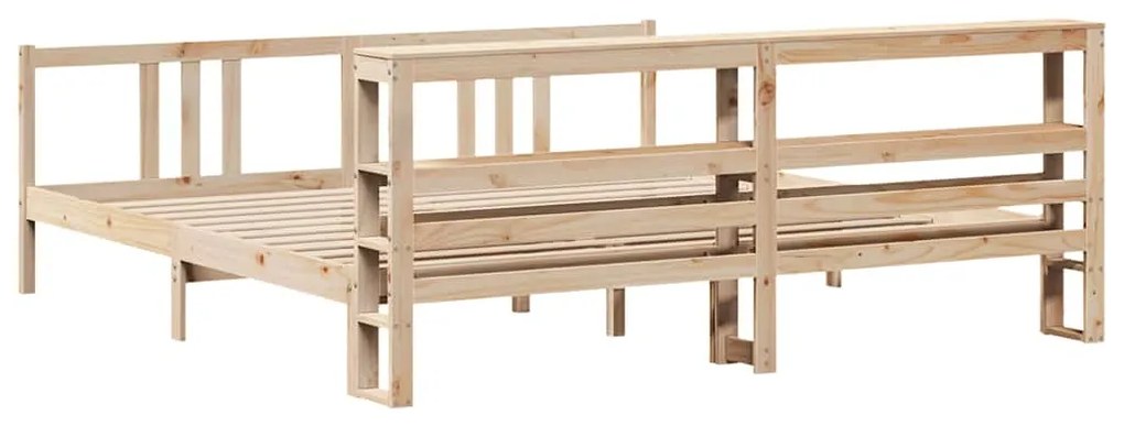 vidaXL Πλαίσιο Κρεβατιού με Κεφαλάρι 180x200 εκ. από Μασίφ Ξύλο Πεύκου