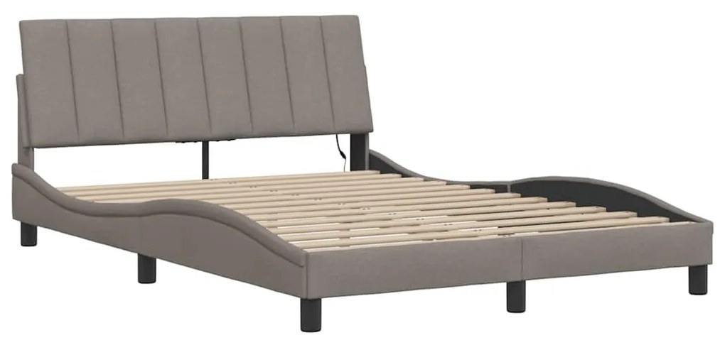 vidaXL Σκελετός Κρεβατιού Χωρίς Στρώμα Taupe 140x190 εκ. Υφασμάτινο