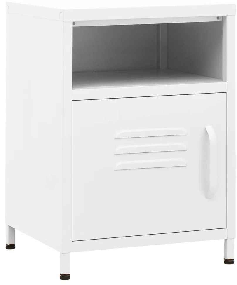 vidaXL Κομοδίνα 2 τεμ. Λευκά 35 x 35 x 51 εκ. Ατσάλινα