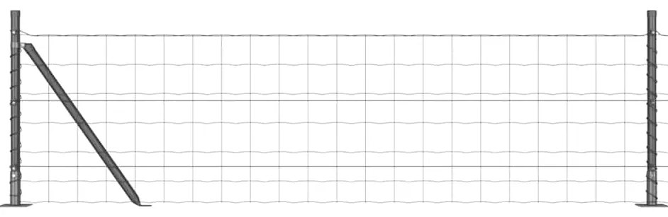 vidaXL Φράχτης με Στήλες. Γκρι 0.6 x 50 μ. Ατσάλι