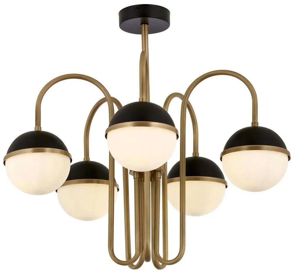 Φωτιστικό Οροφής - Πλαφονιέρα 301AUR1338 Φ60x70cm 5xE27 40W Gold-Black Opviq