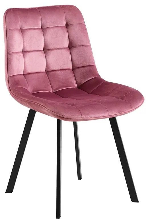 MYRIAM K/D Καρέκλα Τραπεζαρίας Μέταλλο Βαφή Μαύρο, Ύφασμα Velure Dirty Pink ( Συσκ.4 )  50x56x83cm [-Μαύρο-, -Ροζ-] [-Μέταλλο-, -Ύφασμα-] ΕΜ7913,1Κ