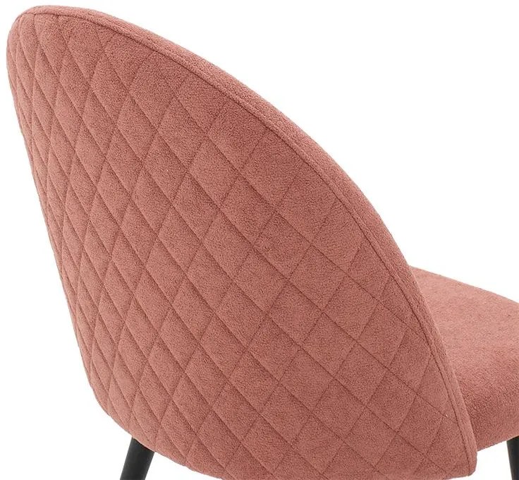 Καρέκλα Graceful ύφασμα μπουκλέ σάπιο μήλο-πόδι μαύρο 50x53x83 εκ.