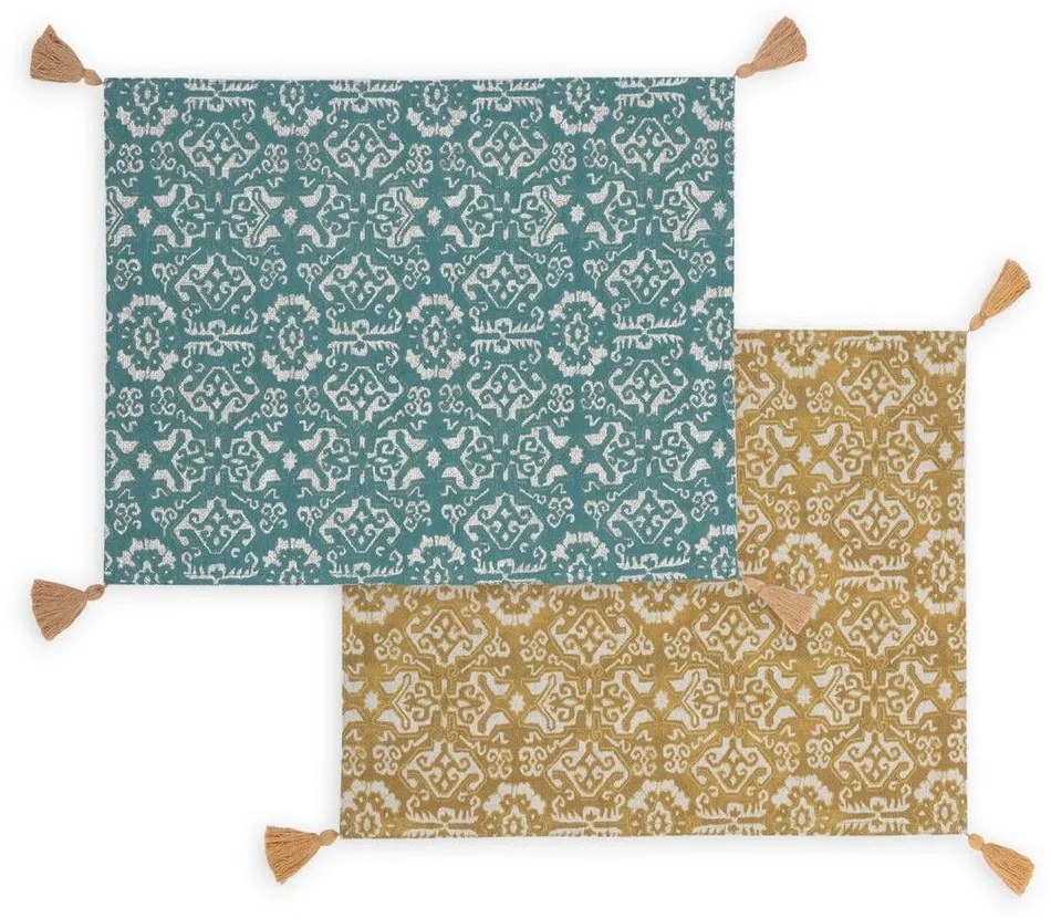Σουπλά Wisely Mustard-Petrol Nef-Nef 33x48cm 100% Cotton