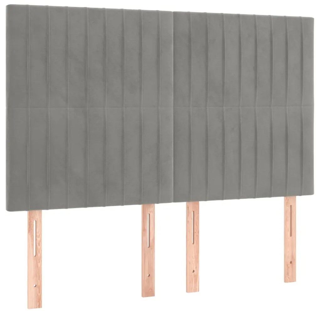 vidaXL Κεφαλάρια Κρεβατιού 4 τεμ. Αν. Γκρι 72x5x78/88 εκ. Βελούδινα
