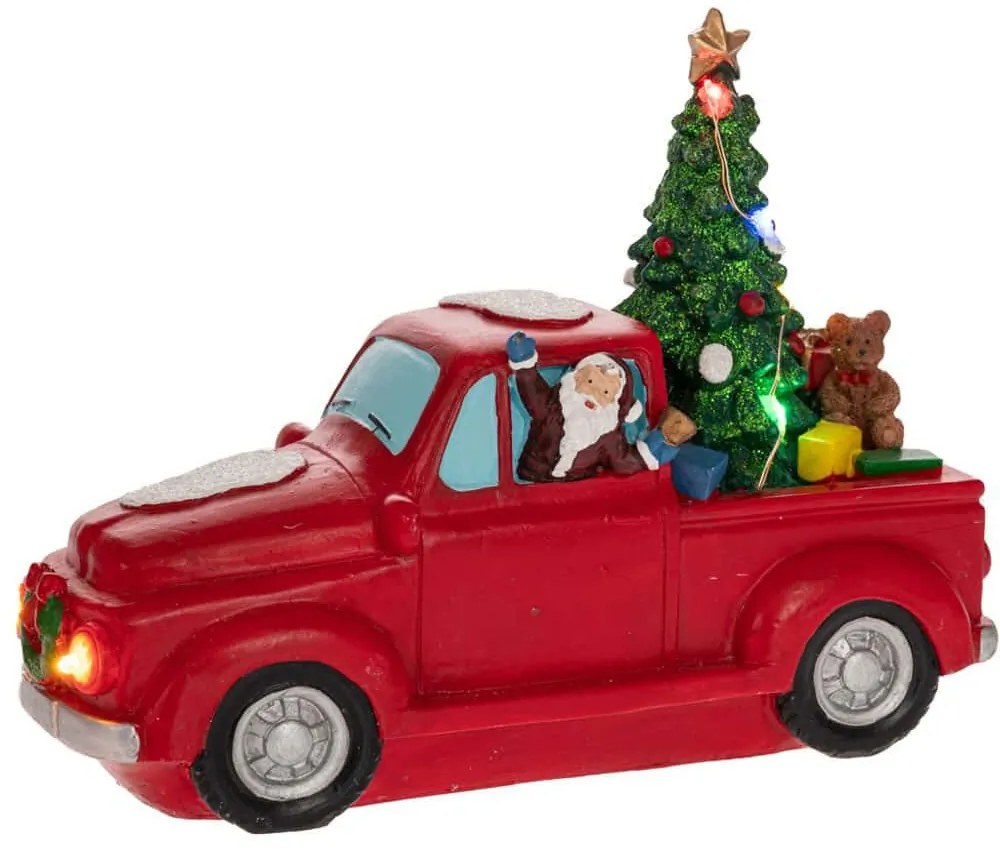 Χριστουγεννιάτικη Διακοσμητική Φιγούρα Φωτιζόμενη Αυτοκίνητο 90739 18x7x14cm Multi-Red