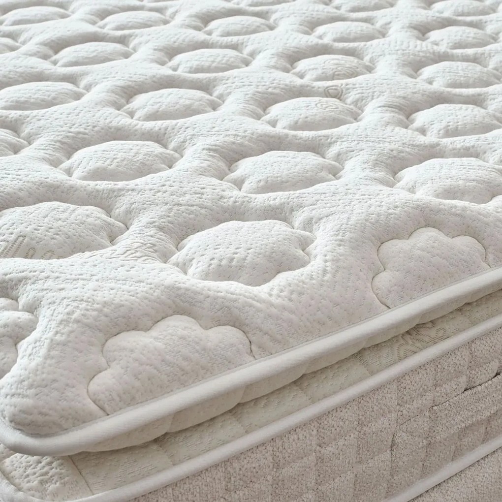 Επενδυμένο Κρεβάτι BOHEM Διπλό με Αποθηκευτικό χώρο και Ανατομικό Στρώμα Μπέζ 160x200εκ. 160x200x123 εκ.