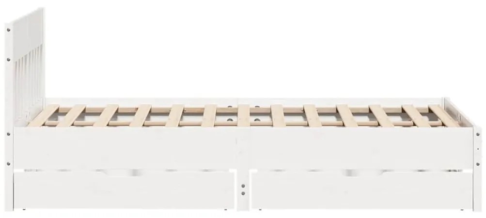 vidaXL Σκελετός Κρεβ. Χωρίς Στρώμα Λευκό 160x200 εκ Μασίφ Πεύκο