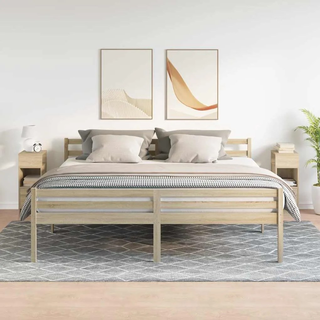 vidaXL Κομοδίνα 2 τεμάχια με συρτάρι Sonoma Δρυς 25x31x66 εκ.