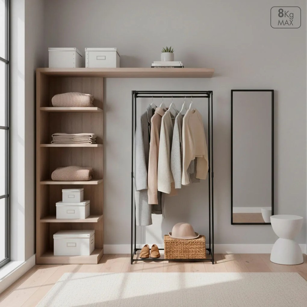 Διοργανωτής Ρούχων και Παπουτσιών Max Home Μαύρο 70 X 148 X 46 CM 4 Μονάδες