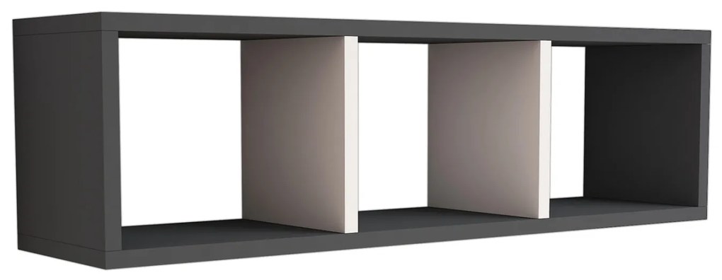 Ραφιέρα Τοίχου Μελαμίνης Γκρι &amp; Λευκό 90x22x25,6Υ Εκ.