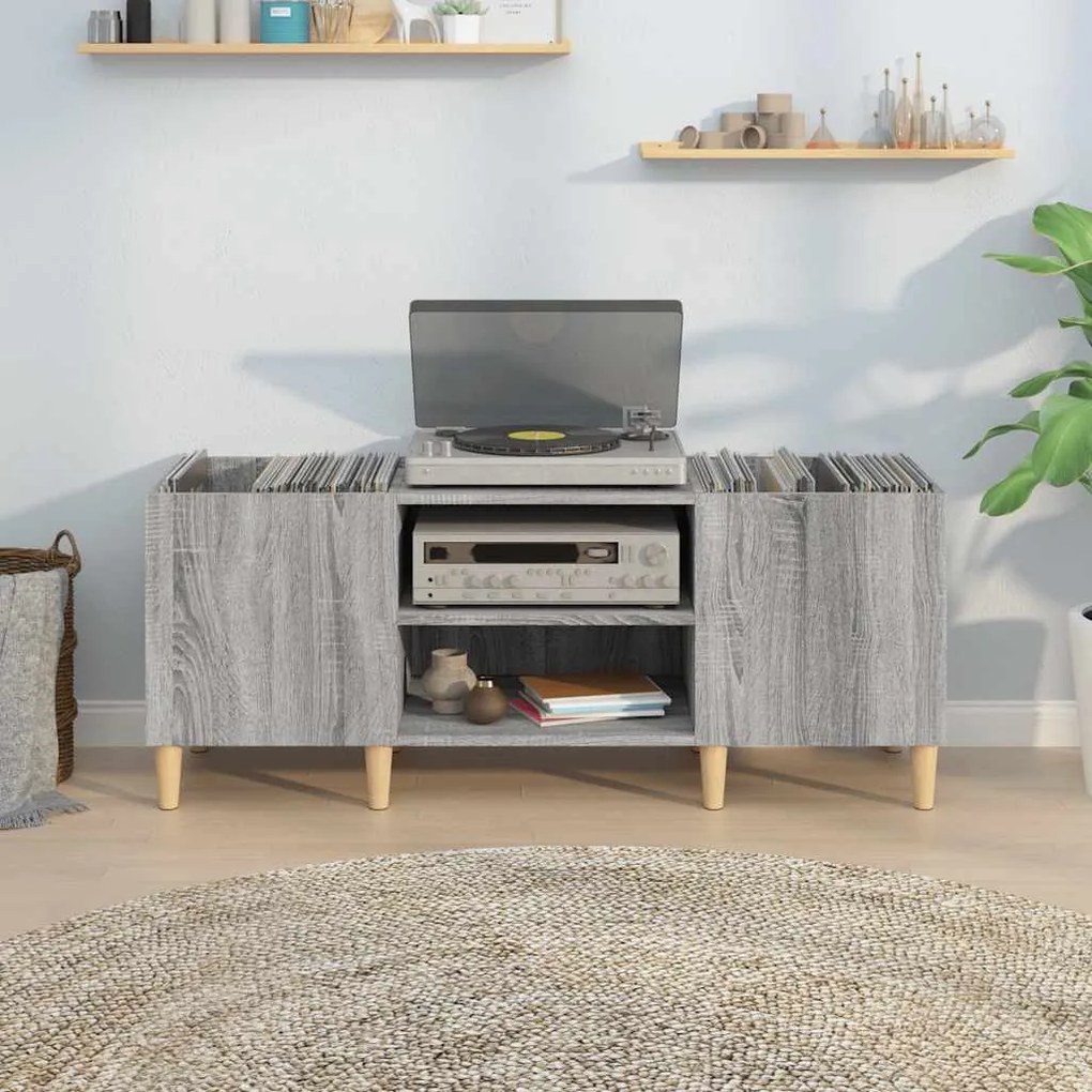 vidaXL Δισκοθήκη Γκρι Sonoma 121 x 38 x 48 εκ. από Επεξεργασμένο Ξύλο