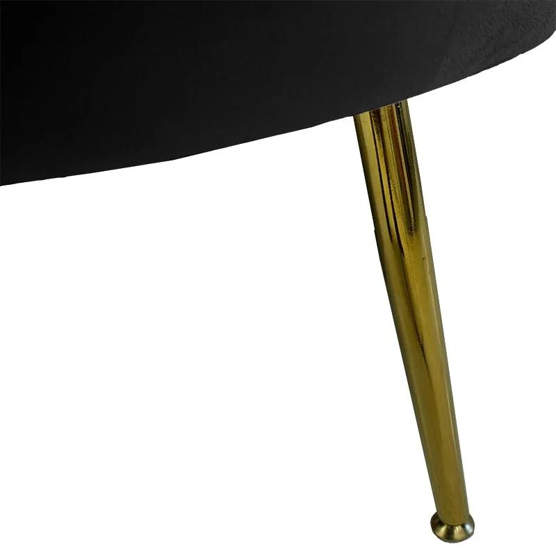 Καναπές 2θέσιος Daimon βελούδο μαύρο 134x70x77εκ 134x70x77 εκ.