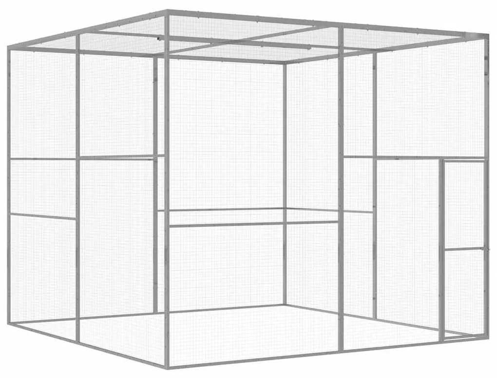 vidaXL Κλουβί Γάτας 3 x 3 x 2,5 μ. από Γαλβανισμένο Χάλυβα