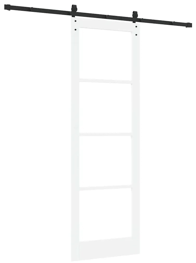 vidaXL Συρόμενη Πόρτα Χειροκίνητος Λευκό 78 x 232 cm Ξύλο και μέταλλο