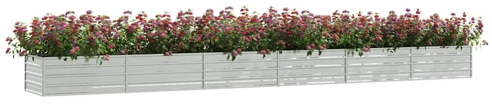 vidaXL Ζαρντινιέρα Υπερυψωμένη Ασημί 600x80x45 εκ. Γαλβανισμ. Χάλυβας