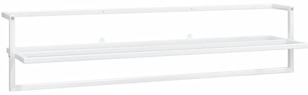 vidaXL Βάση για Πετσέτες Επιτοίχια Λευκή 95 x 25 x 22 εκ. Σιδερένια