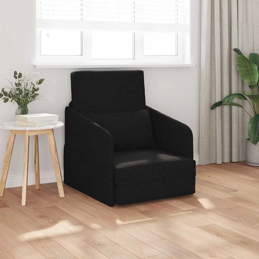vidaXL Κρεβάτι καναπές Μαύρο 65 x 80 x 83 εκ. ύφασμα