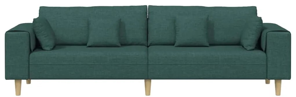 vidaXL Καναπές με μαξιλάρι Σκούρο Πράσινο 250 x 77 x 76 εκ. ύφασμα