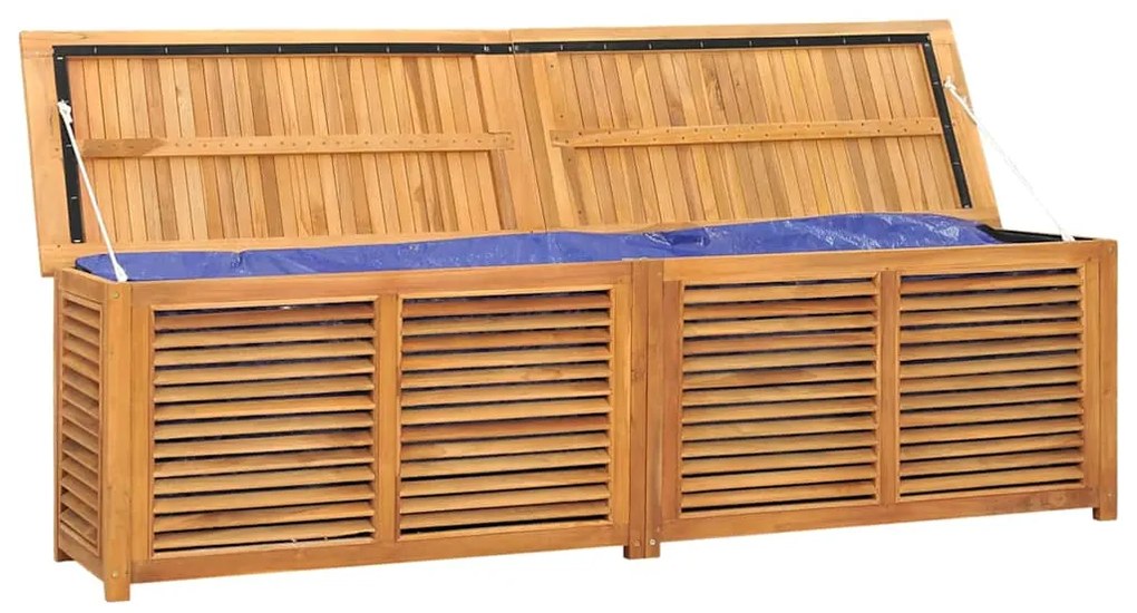 vidaXL Μπαούλο Αποθήκευσης Κήπου με Τσάντα 200x50x55εκ Μασίφ Ξύλο Teak