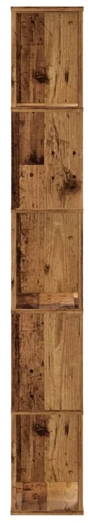 Βιβλιοθήκη 5 Επιπέδων 45x23,5x162,5 εκ. Επεξεργ. Ξύλο - Καφέ