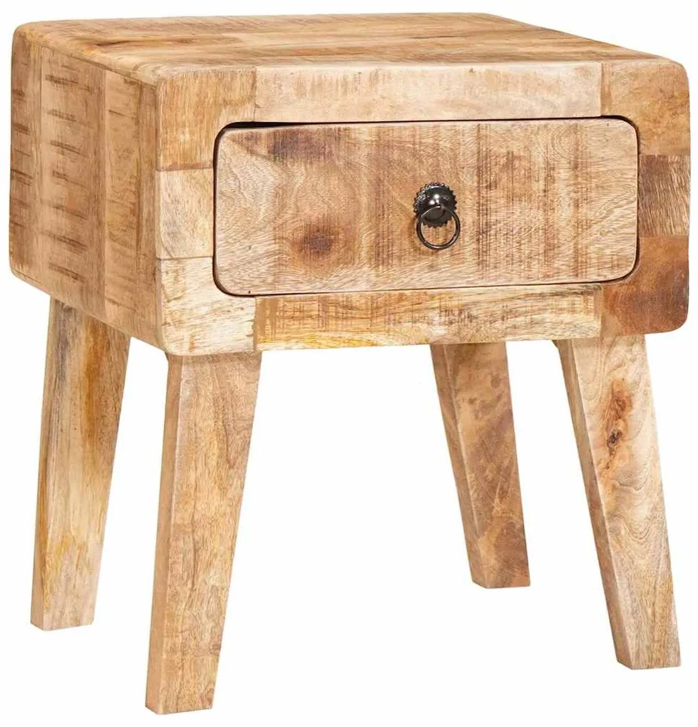 vidaXL Τραπέζια άκρης με πόρτα Καφέ 40 x 32 x 46 εκ Μασίφ ξύλο μάνγκο