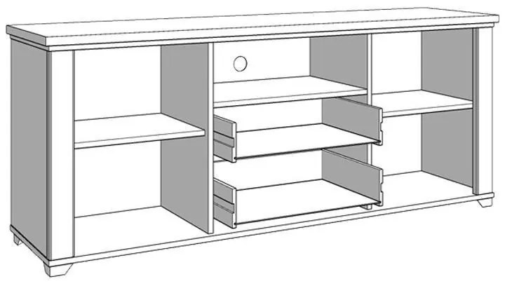 Έπιπλο Τηλεόρασης Valencia TV 160 Λευκό - Artisan Oak - Λευκό Μάτ 161x41x66.5 εκ. 161x41x66.5 εκ.