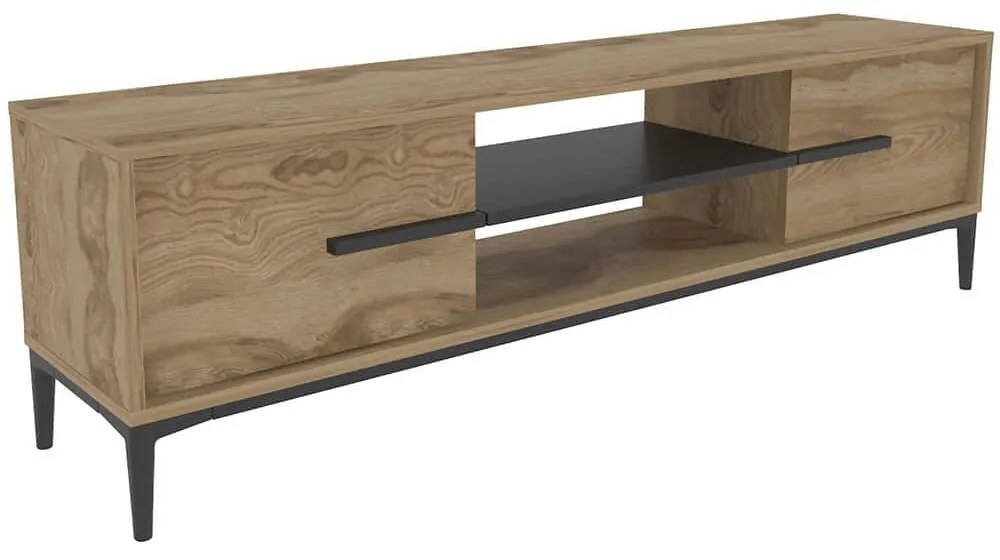 Έπιπλο Τηλεόρασης Eslem 875ZNA4595 120x29,6x43,6cm Oak-Black