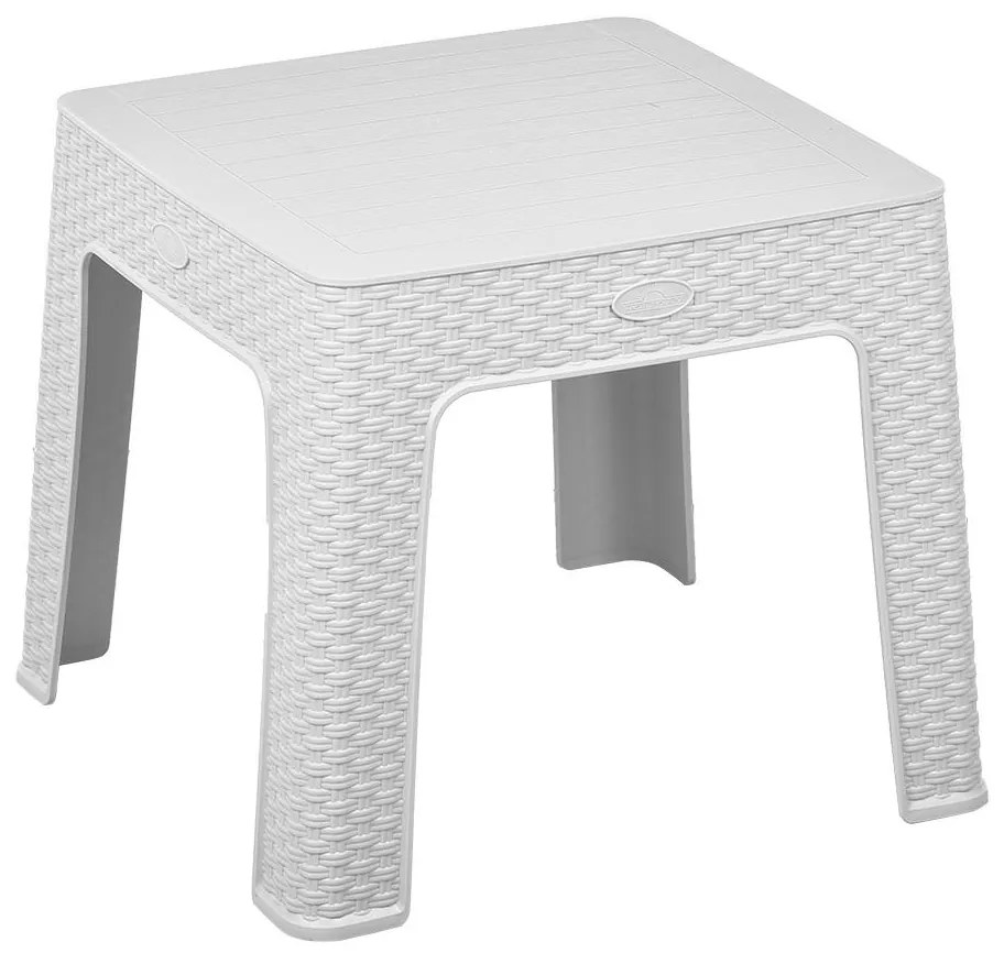 Τραπέζι κήπου Raia Χαμηλό PP Rattan Λευκό 44x44x41 εκ. 44x44x41 εκ.