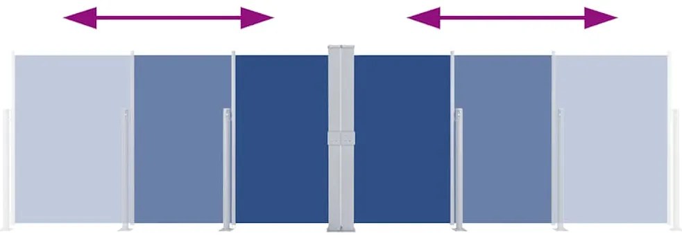 vidaXL Σκίαστρο Πλαϊνό Συρόμενο Μπλε 160 x 600 εκ.