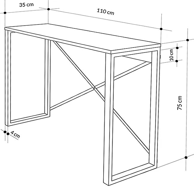 Κονσόλα Archie Megapap χρώμα γκρι ρετρό - μαύρο 110x35x75εκ.