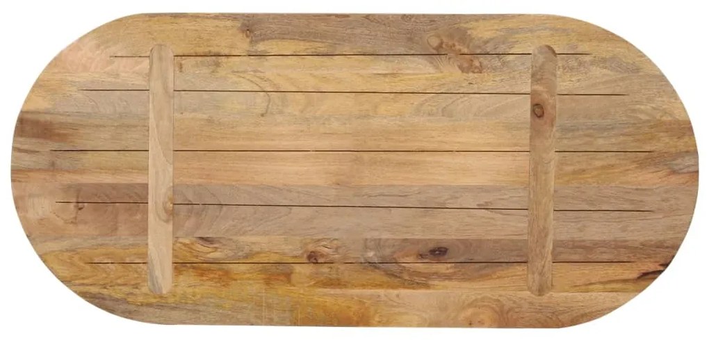 vidaXL Επιφάνεια Τραπεζιού Οβάλ 80x40x2,5 εκ. Μασίφ Ξύλο Μάνγκο