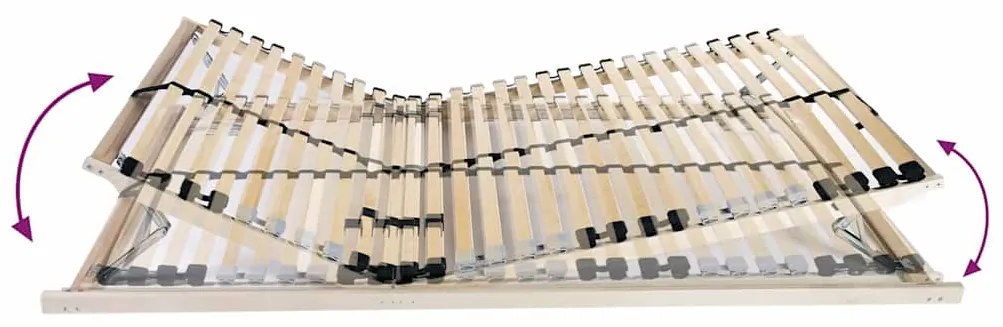 vidaXL Βάση κρεβατιού με λάμες Καφέ 80 x 190 cm Στερεό ξύλο οξιάς