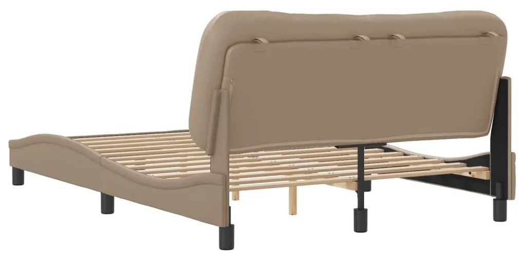 vidaXL Πλαίσιο κρεβατιού χωρίς Στρώμα Hvar Καπουτσίνο 140x200εκ. Συνθ. Δέρμα