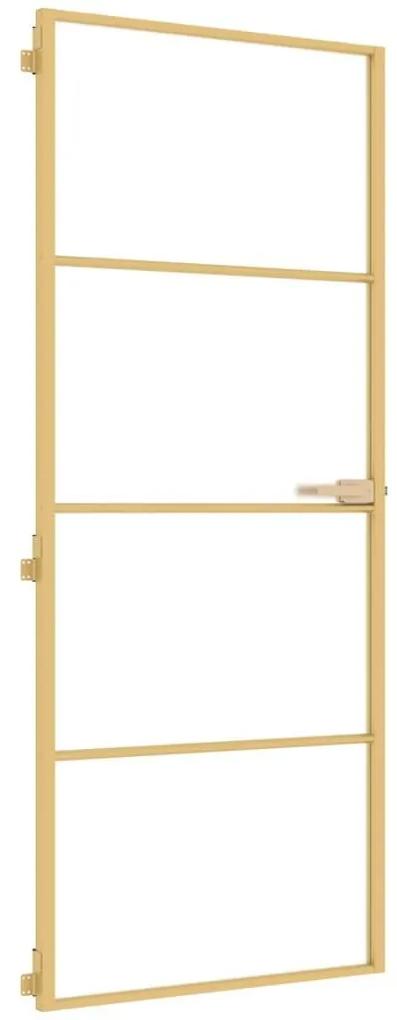 Εσωτερική Πόρτα Χρυσή 83 x 201,5 εκ. Ψημένο Γυαλί &amp; Αλουμίνιο - Μαύρο