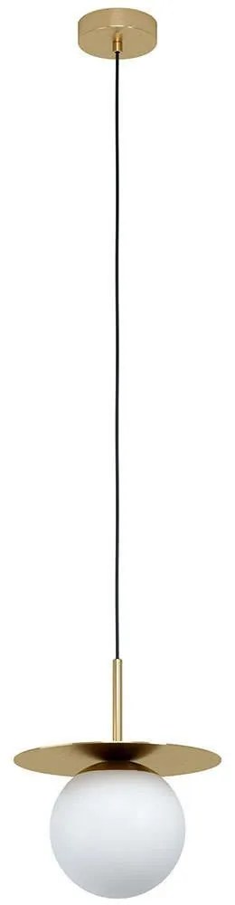Φωτιστικό Οροφής Arenales 39952 Φ18x150cm 1xE27 40W Brass-White Eglo Steel,Opaline