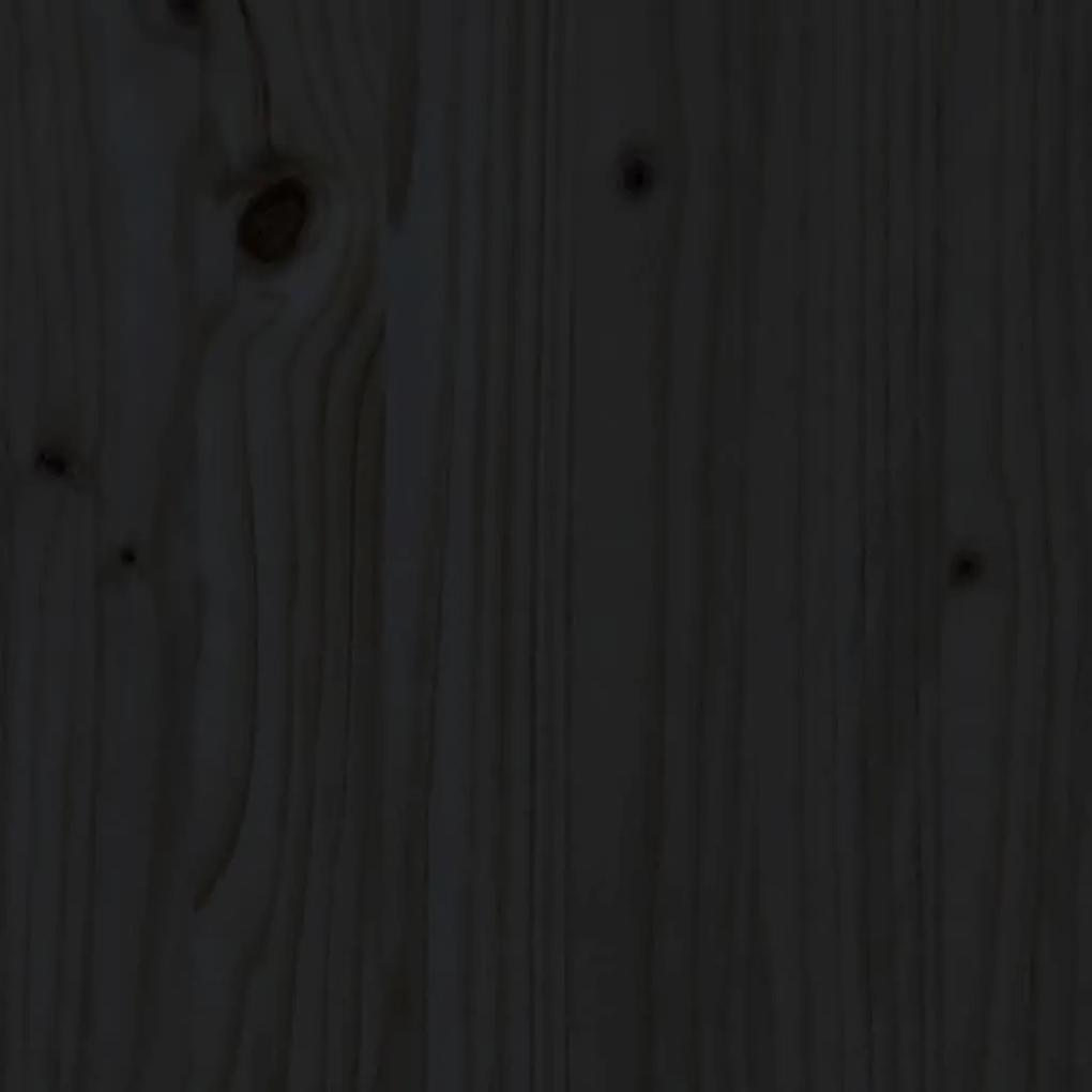 Βάση Γλάστρας Μαύρο 104,5x25x109,5 εκ. από Μασίφ Ξύλο Πεύκου - Μαύρο