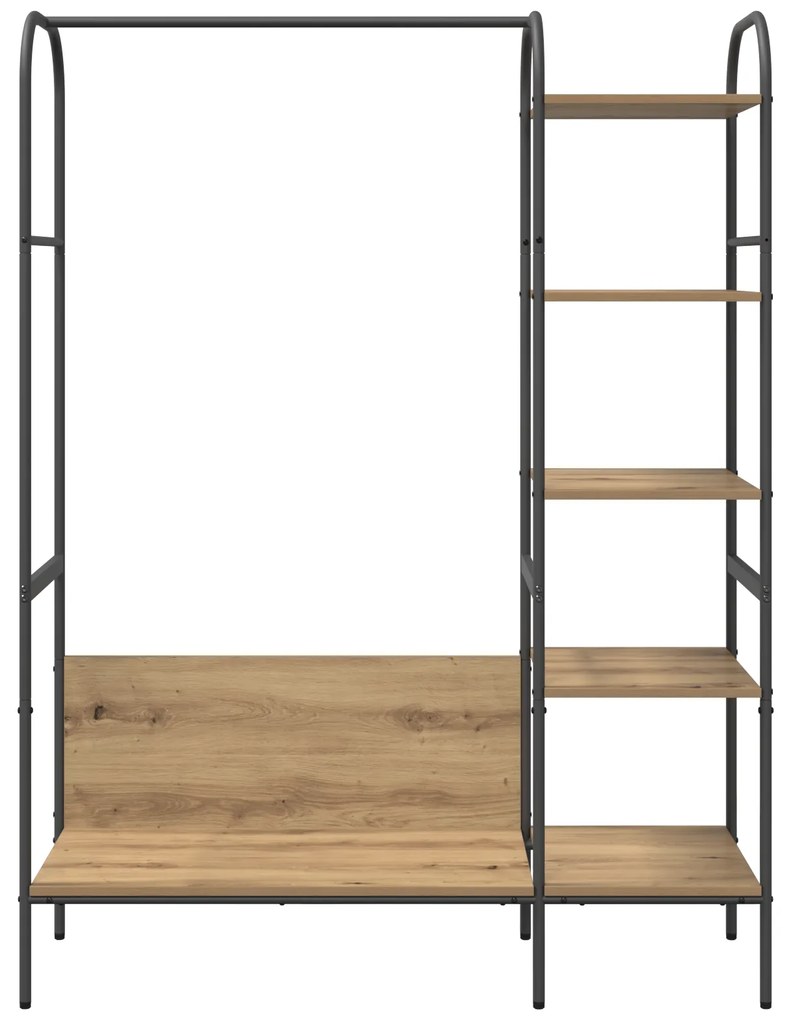 vidaXL Ράφι Ρούχων με Ράφια Ξύλο Δρυός 120x44x160 εκ Σχεδιασμένο Ξύλο
