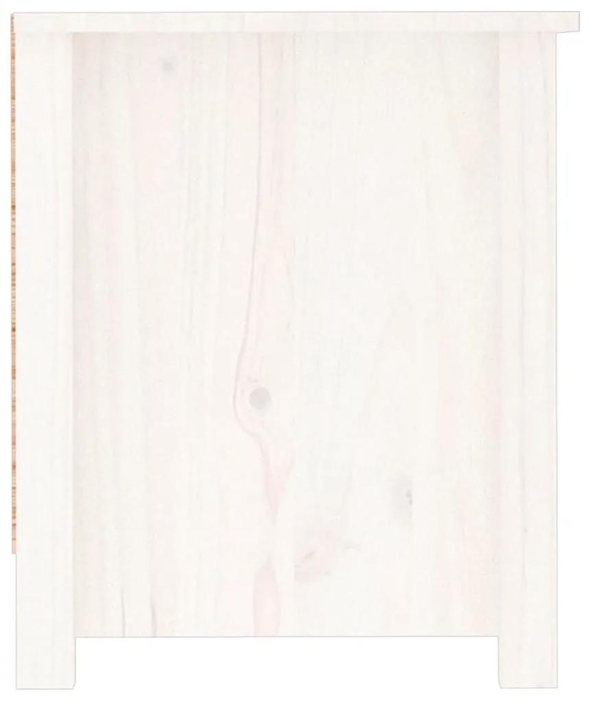Παπουτσοθήκη Λευκή 110 x 38 x 45,5 εκ. από Μασίφ Ξύλο Πεύκου - Λευκό