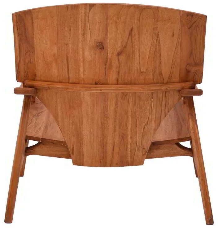 Πολυθρόνα Brazin pakoworld φυσικό teak ξύλο 72x71x77εκ