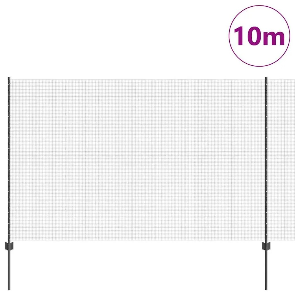 vidaXL Φράχτης με Στήλες. Γκρι 1.6 x 10 m Ατσάλι
