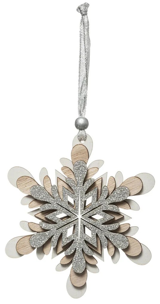 Στολίδι Χριστουγεννιάτικο (12x12) A-S Silver Snowflake 175946