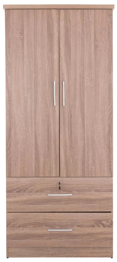 Ντουλάπα με Συρτάρια REINA Δίφυλλη Sonama Oak 80x48x183Υεκ. 80x48x183 εκ.