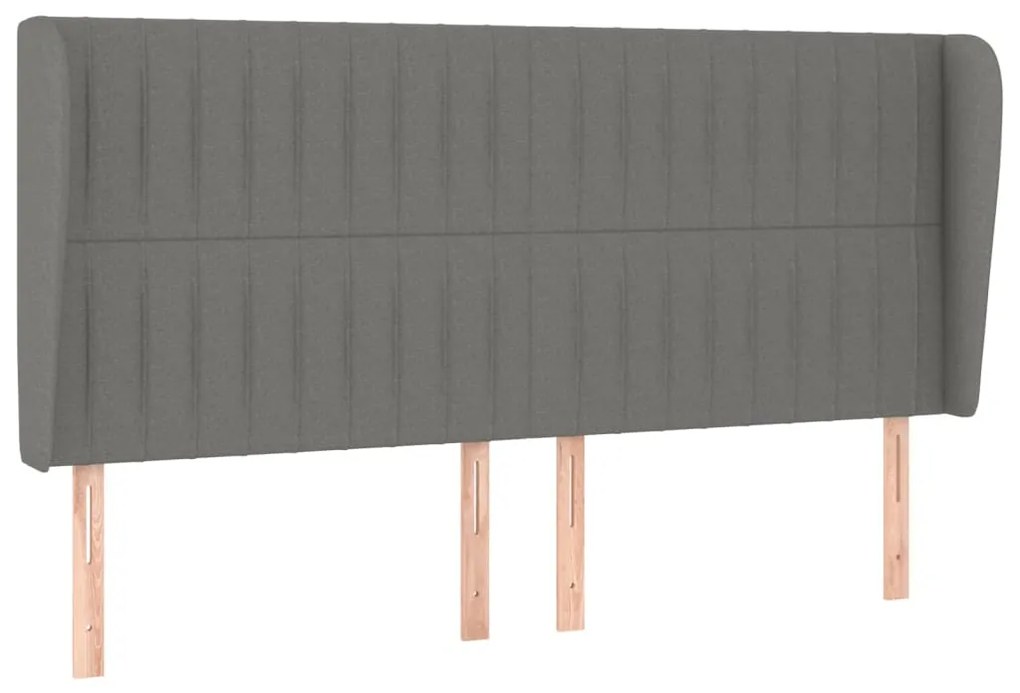 Κεφαλάρι με Πτερύγια Σκούρο Γκρι 183x23x118/128 εκ. Υφασμάτινο 3118209