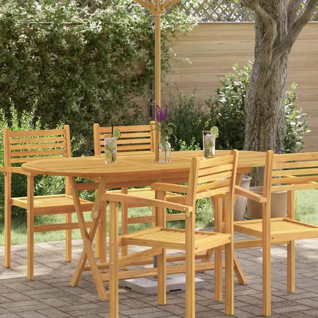 vidaXL Τραπέζι Κήπου Πτυσσόμενο 160 x 85 x 75 εκ Μασίφ Ξύλο Ευκαλύπτου
