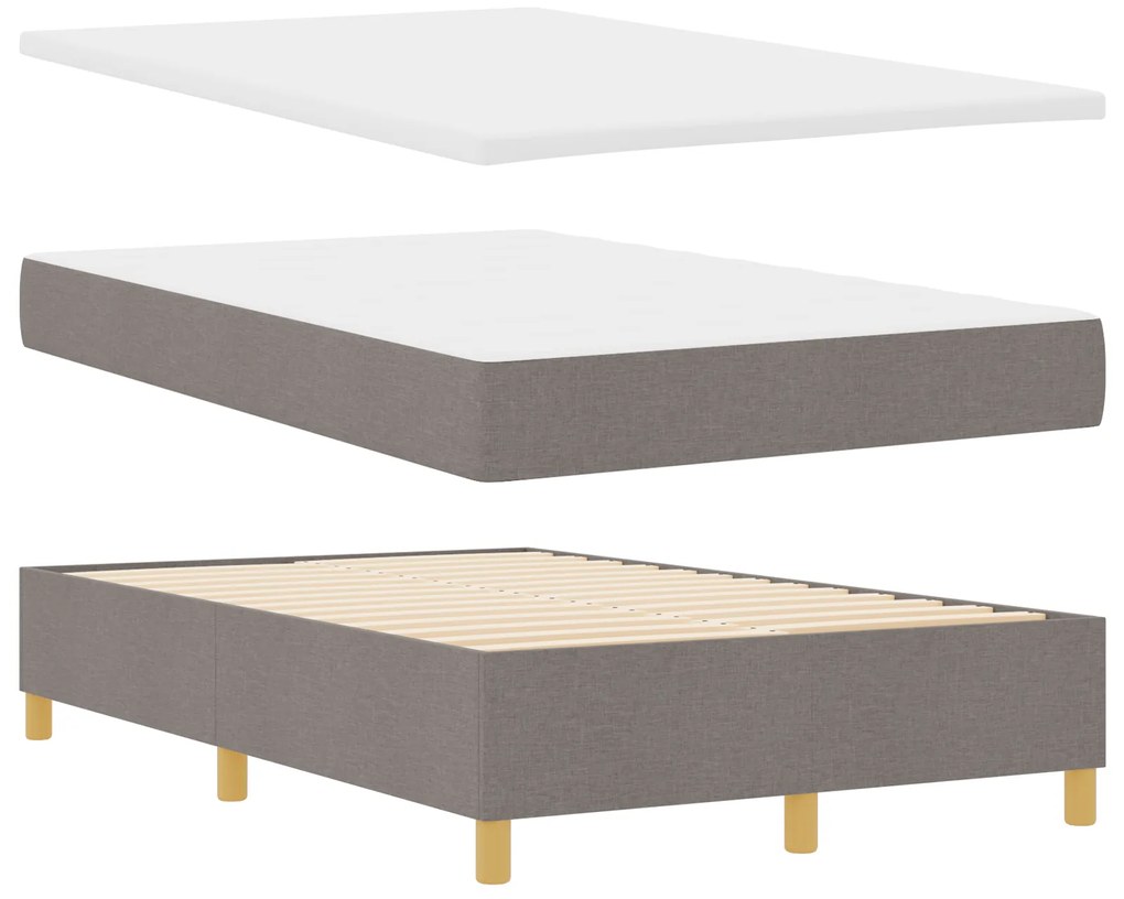 vidaXL Κρεβάτι με στρώμα και πάγκο Ταπέζιο 120x200 εκ. Υφασμάτινο