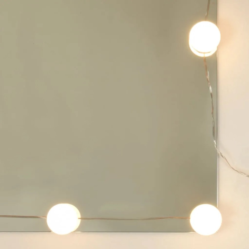 vidaXL Μπουντουάρ Σετ με LED Γυαλιστερό λευκό από Επεξεργασμένο Ξύλο