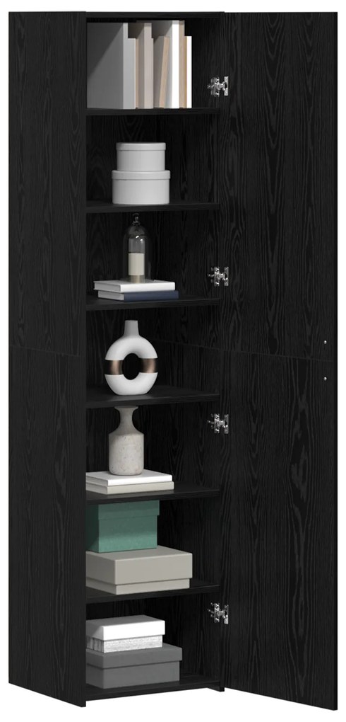 vidaXL Υψηλό Ντουλάπι Μαύρης Βελανιδιάς 45x42.5x185 εκ Επεξεργασμένο Ξύλο