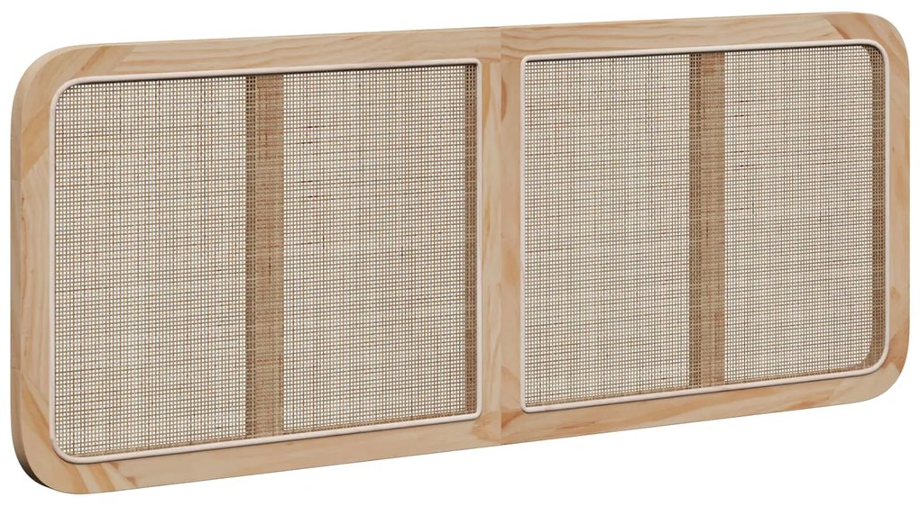 vidaXL Κεφαλάρι με κεφαλάρι Φυσικό 140 x 55 x 3 εκ. Ρατάν